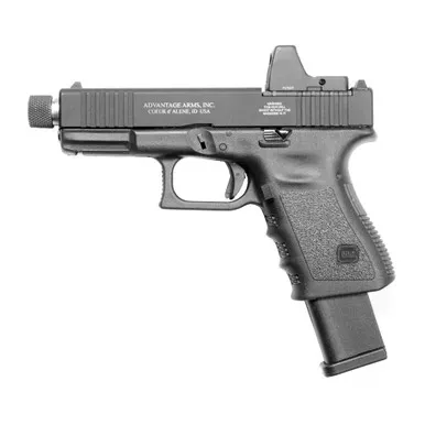 Advantage Arms Conversion Kit, 19-23G3-MOD, 22 LR, 4.02" Threaded Barrel, Fits Glock 19/23 Gen 3, Optics Ready, Black, Fixed Sights, 15 Rounds, 2 Magazines AAC19-23G3-MOD