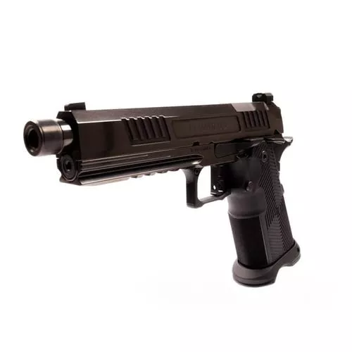 Alpha Foxtrot AF1911 Romulus Handgun 9mm Luger 17 & 20rd Magazines 5 Threaded Barrel Polished DLC Black RMSc Cut