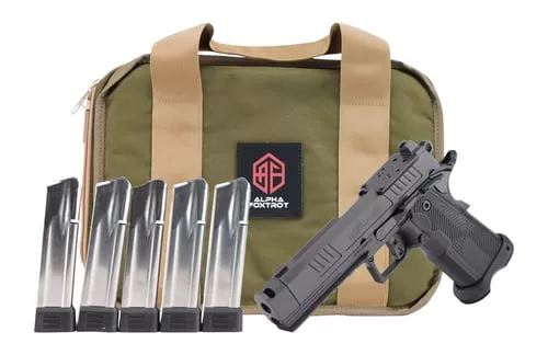 Alpha Foxtrot AF1911-Romulus Handgun 9mm Luger 20rd Magazines5 4.25 Compensated Threaded Barrel Black MOS Cut