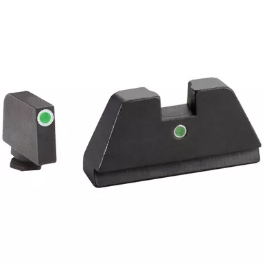 AMERIGLO i-Dot Glock XL Tall Sight Set (Fits all Glock models) Green Tritium White Outline .315 Front, Single Green Tritium Dot .394 Rear (GL-191)
