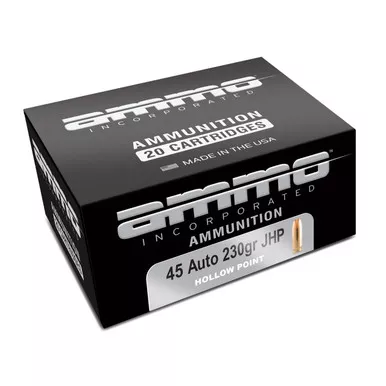 Ammo Inc. 45 ACP Ammo 230 Grain Jacketed Hollow Point Box of 20
