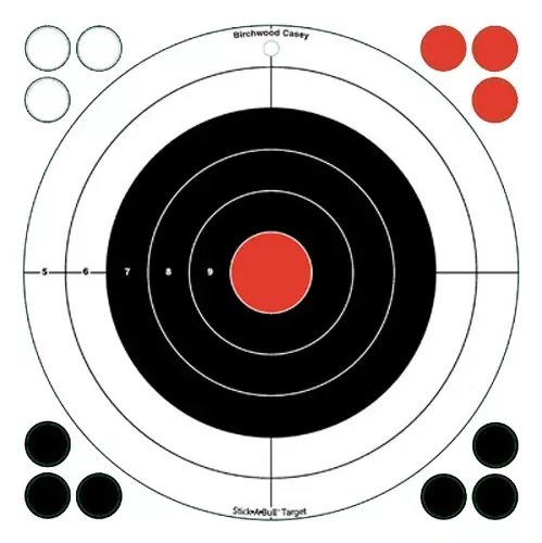 Birchwood Casey Stick-A-BullSelf-Adhesive Paper Black/White Bullseye Includes Pasters 5 Pack
