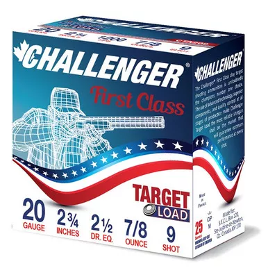 Challenger First Class Target Load 20 Gauge Ammo 7/8 oz #9