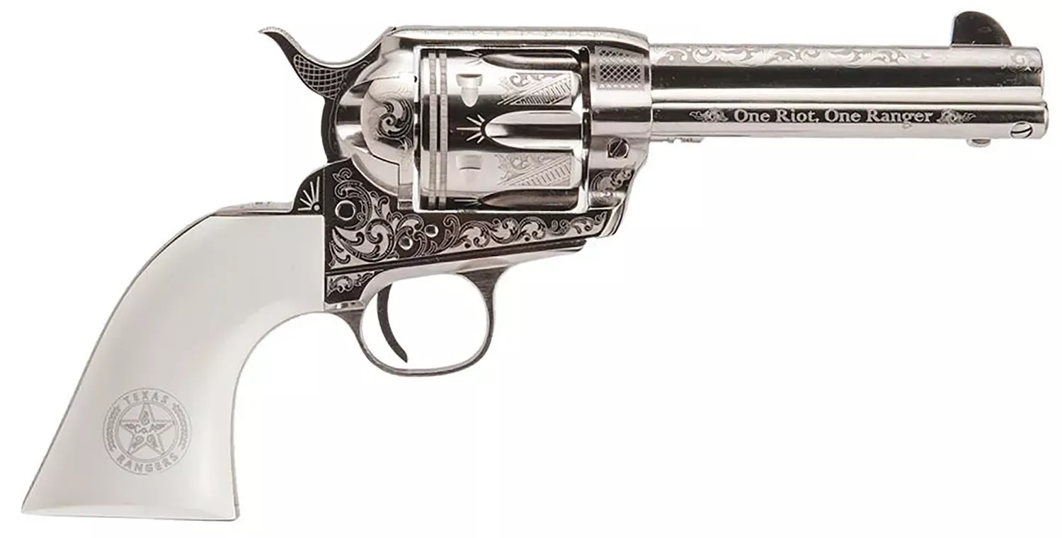 Cimarron Frontier Texas Ranger 45 Colt Revolver 4.75" White PP410LNTXR
