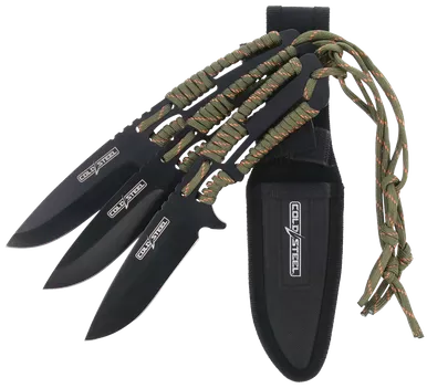 Cold Steel Paracord Wrapped Drop Point Throwing Knife 3PK