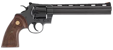 Colt Mfg PYTHONBP8WTS Python357 Mag 6 Shot 8" Blued Carbon Steel Vent Rib Barrel, Cylinder & Frame, Wood Grip, Exposed Hammer