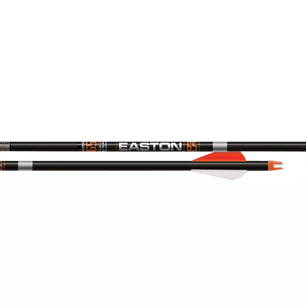 Easton 6.5 Hunter Classic Arrows 31" .400 spine Carbon Shaft MicroLite Nock 6.5mm Insert 2" Bully Vane 6 Arrows Per Box Black