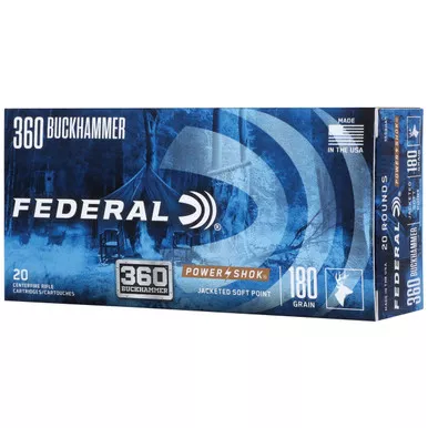 Federal Power-Shok .360 Buckhammer Ammo 180 Grain JSP Box of 20