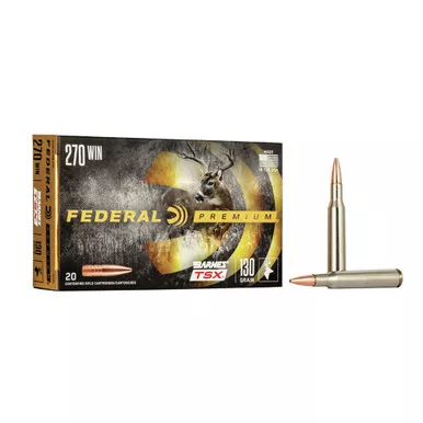 FEDERAL Premium .270 Win 130Gr Barnes TSX 20rd Rifle Ammo (P270L)