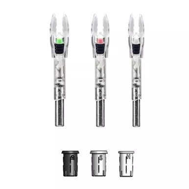 Feradyne Nockturnal Shift Nock Universal Size Red and Green Strobing Lighted 2-Pack
