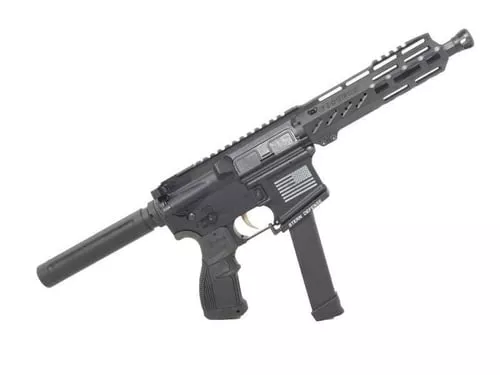 "FosTech Stryker Tech-15 AR9 Pistol - Black | 9mm | 7.5"" Faxon Barrel | 7"" Mach-2 M-LOK Rail | Fluted Buffer Tube | Installed Echo AR-II Trigger"