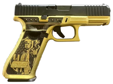 Glock PA475S204MOSNDONWICK G47 Gen5 MOS Don Wick 9mm Luger 17+1 4.49" Black GMB Barrel, Black nDLC Steel MOS Cut/Serrated Slide, Gold w/Trump & Engraving Polymer Frame w/Picatinny Rail, Ambidextrous