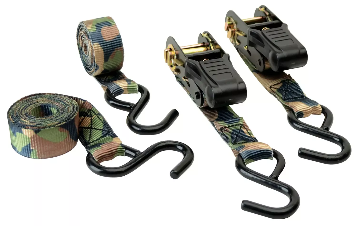 HME Camouflage Ratchet Tie Down Straps 4 Pack