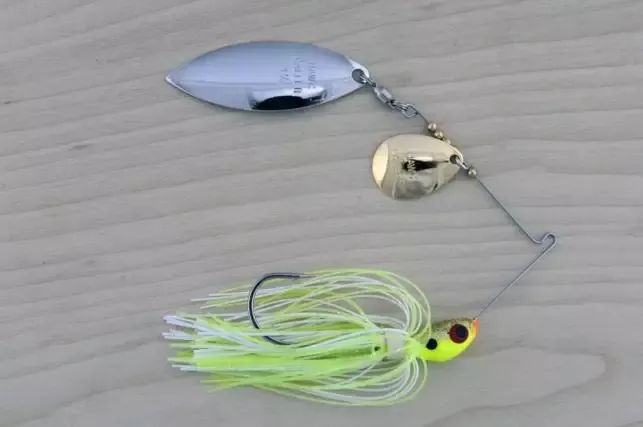 Lunker Lure Proven Winner Double Blade Spinnerbait 1/2 oz. - Chartreuse/White PG 3 Col/PG 7 Ind