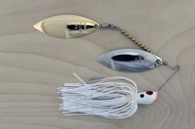 Lunker Lure Proven Winner Double Blade Spinnerbait 3/4 oz. - White/Silver Flake PN 4.5 Wil/PG 4.5 Wil