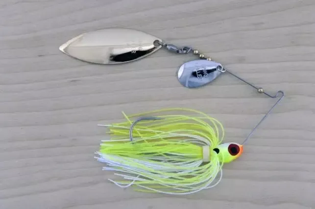 Lunker Lure Proven Winner Double Blade Spinnerbait 3/8 oz. - Chartreuse/White PN 3 Ind/PG 4.5 Wil