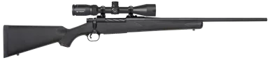 Mossberg 27932 Patriot243 Win Caliber with 5+1 Capacity, 22" Fluted Barrel, Matte Blued Metal Finish & Black Synthetic Stock Right Hand (Full Size) Includes Vortex Crossfire II 3-9x40mm Scope