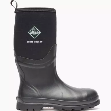 MUCK BOOT COMPANY Men's Chore Cool Steel Toe Black Tall Boots (CSCT-000-BLK)