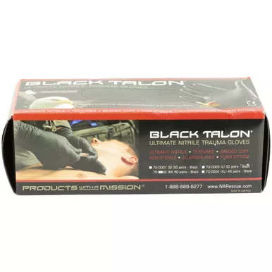 NAR GLOVES BLACK NITRILE MED 50 PAIR