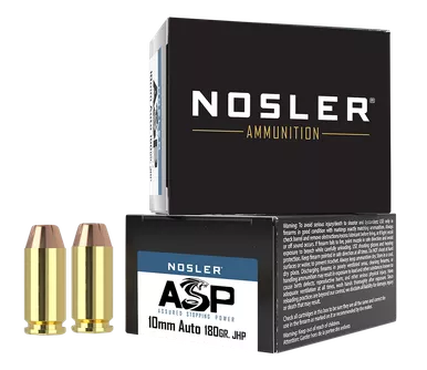 Nosler Match Grade 10mm Auto Ammunition 180 Grain JHP 20/ct
