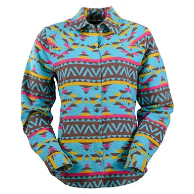 OUTBACK TRADING Womens Hazel Turquoise Shirt Jacket (42238-TUR)