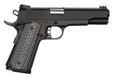 Rock Island 51486 Rock Ultra FS 45 ACP Caliber with 5" Barrel, 8+1 Capacity, Overall Black Parkerized Finish Steel, Beavertail Frame, Serrated Slide & Black/Gray G10 Grip