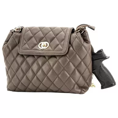 Rugged Rare Coco Concealed Carry Handbag Brown 13x8x3 Inches