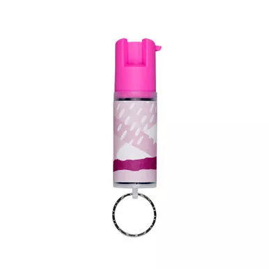 SABRE Pink Abstract 25 Bursts Pepper Spray with Key Ring (KR-NBCF-02)