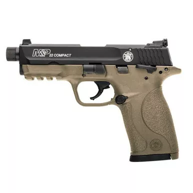 Smith & Wesson M&P22 Compact .22 LR Pistol 3.3" Threaded Barrel 10+1 Round FDE Slide Black Frame