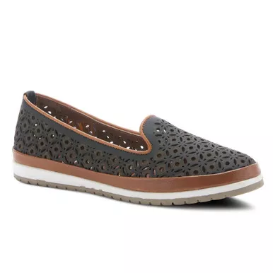 SPRING STEP Women's Tulisa Black Slip-On Loafer Shoe (TULISA-B)