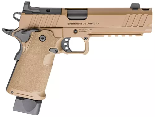 Springfield 1911 DS Prodigy Comp Handgun 9mm Luger 171 &201 Magazines 5 Barrel Coyote Brown Optic Ready
