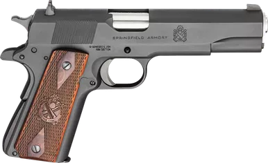 Springfield Armory PB9108LCA 1911 Mil-Spec *CA Compliant 45 ACP 5" 7+1 Black Parkerized Frame Black Parkerized Carbon Steel with Rear Serrations Slide Crossed Cannon Cocobolo Grip