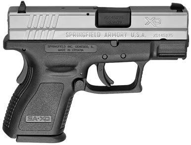 Springfield Armory XD9821 XD *CA Compliant Sub-Compact Frame 9mm Luger 10+1, 3" Black Melonite Steel Barrel, Serrated Stainless Steel Slide, Black Polymer Frame w/Picatinny Rail