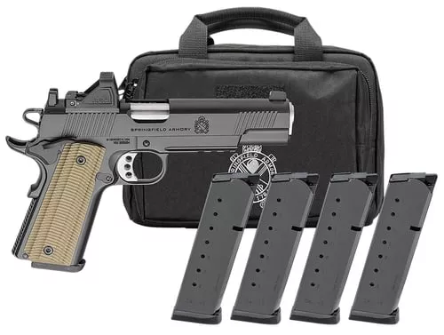 Springfield Gear Pac 1911 Operator AOS Handgun .45 Auto 8rd Magazines4 5 Barrel Green Dot & Bag
