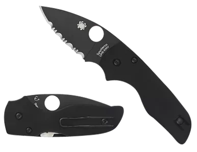 Spyderco Lil' Native Pocket Knife 2.42" Plain Black DLC CPM S30V Blade Black G10 Handle
