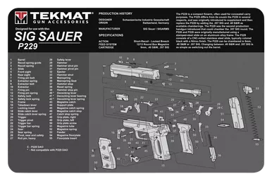 Tekmat Sig Sauer P229 Pistol Mat 11x17 Inch