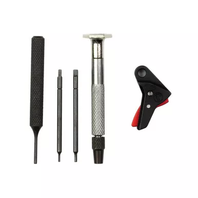 Timney Triggers Enhanced Feel Trigger Shoe for Glock Gen 3, 4 Black with Red Safety