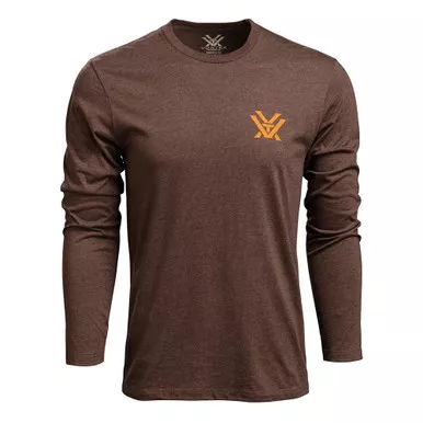VORTEX Mens Diamond Crest Burgundy Heather LS T-Shirt (222-10-BHE)