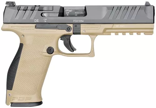 WALTHER PDP OR 9MM 5" 18-SHOT TAN POLYMER FRAME!