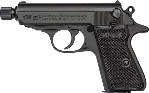 Walther PPK SD Handgun .32 Auto 7rd Magazines2 3.3 1/2x28 Threaded Barrel Black
