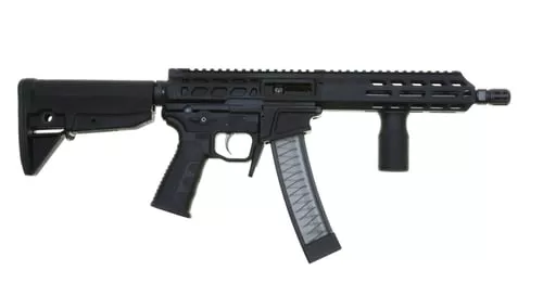 "Wraithworks WARSCORP9 Side-charging AR SBR - Black | 9mm | 8.5"" Barrel | 7"" M-LOK Rail | Accepts Scorpion Mags | BCM Stock"