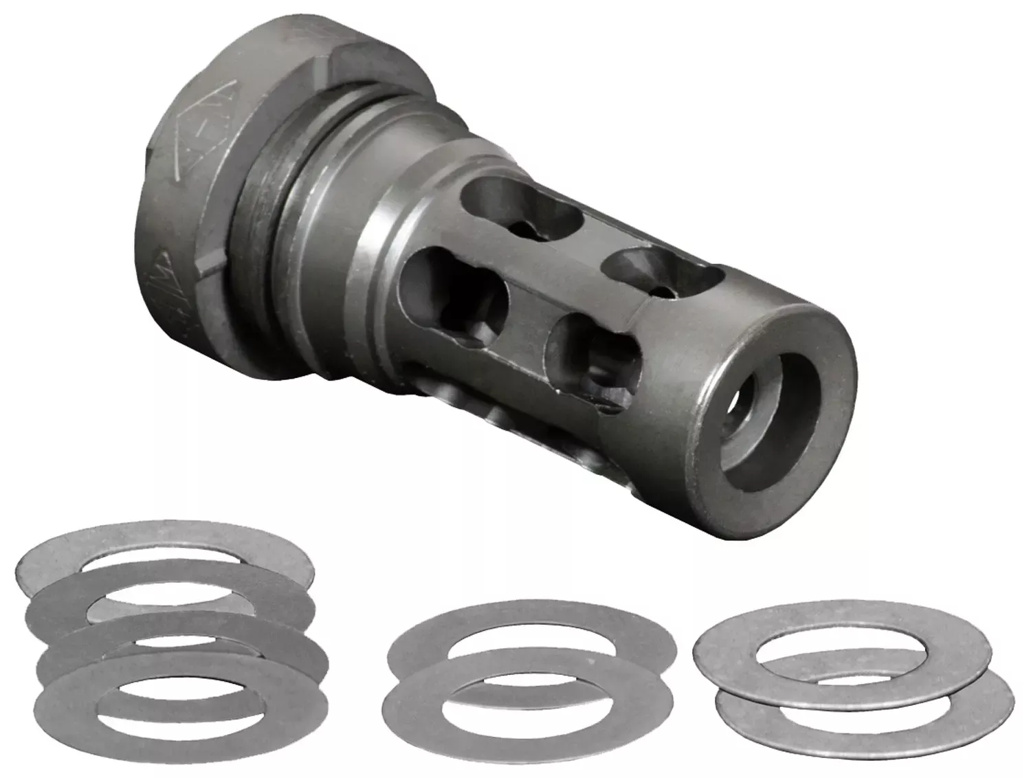 Yankee Hill QD Light Tactical Muzzle Brake made of Black Finish Steel with 5/8"-24 tpi Threads for 30 Cal AR-Platform