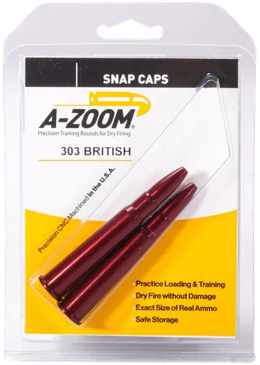 A-Zoom Action Proving Dummy Round, Snap Cap .303 British Aluminum 2PK