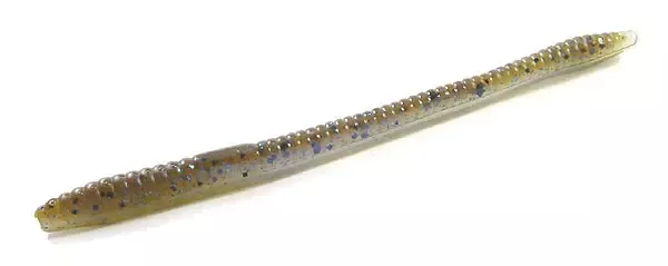 Zoom Finesse Worm - Green Pumpkin Blue Flash